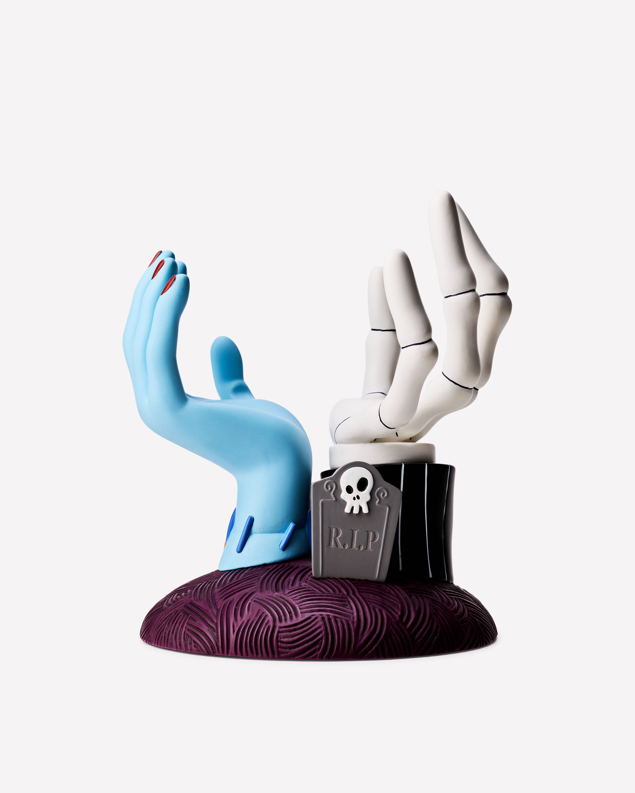 Jack Skellington & Sally Hands Pedestal 3-Wick Candle Holder