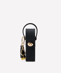 Black Textured Twist Lock with Tassel Hand Sanitizer Spray Holder